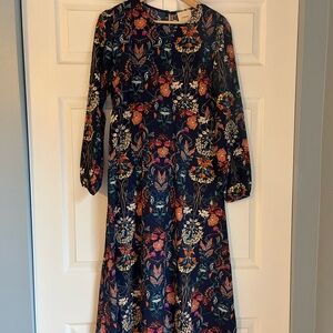 Madeline Navy Floral Long Sleeve Dress